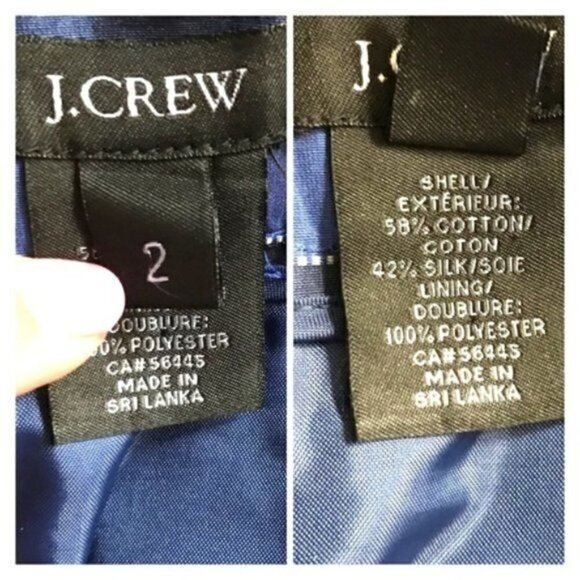 J. Crew blue striped taffeta mini skirt, Size 2 - Picture 5 of 6